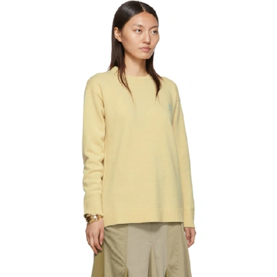 Shop Loewe Yellow Wool Anagram Sweater In 2150 Sand