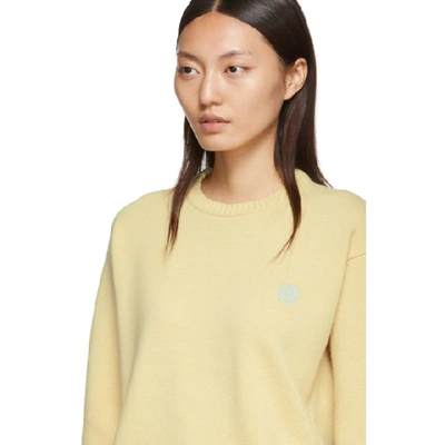 Shop Loewe Yellow Wool Anagram Sweater In 2150 Sand