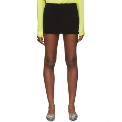 Shop Balenciaga Black Twill Miniskirt In 1000 Blk