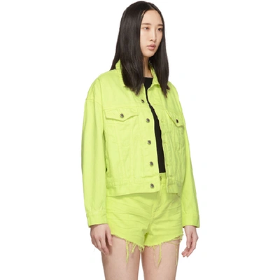 Shop Alexander Wang Yellow Denim Game Jacket In 305 Highlig