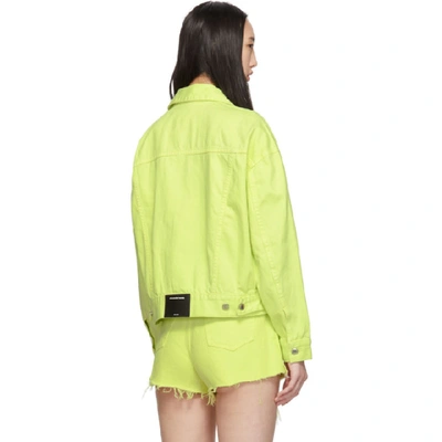 Shop Alexander Wang Yellow Denim Game Jacket In 305 Highlig