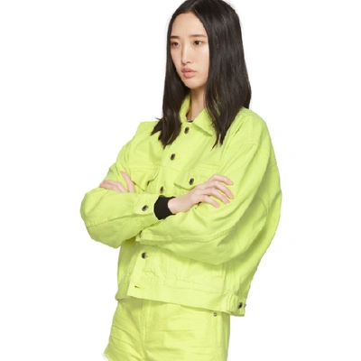 Shop Alexander Wang Yellow Denim Game Jacket In 305 Highlig