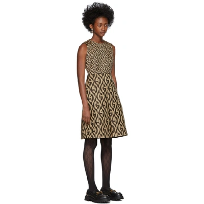 Shop Gucci Beige And Brown Gg Dress In 2068 Beige