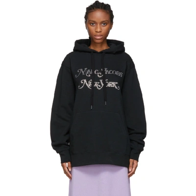 Shop Marc Jacobs Black New York Magazine Edition Embellished Logo Hoodie In 001 Black