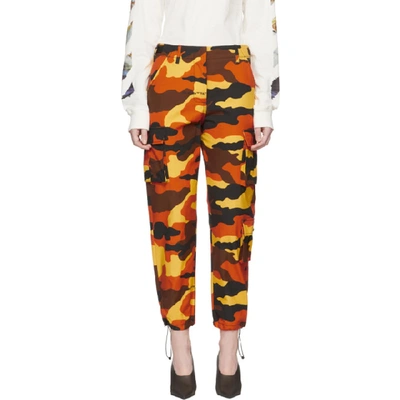 Shop Off-white Orange Camouflage Cargo Trousers