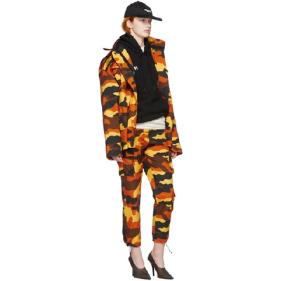 Shop Off-white Orange Camouflage Cargo Trousers