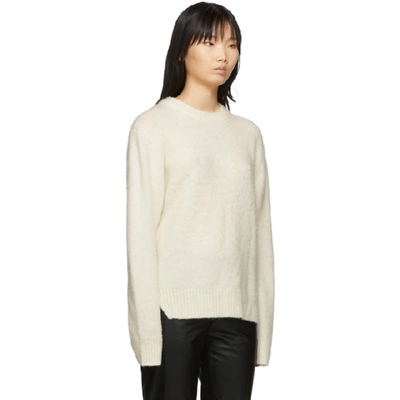 Shop Helmut Lang Off-white Alpaca Sweater In Ecru