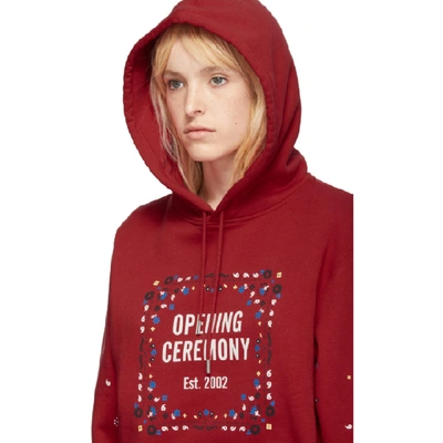 Shop Opening Ceremony Red Unisex Bandana Box Logo Hoodie In 6000 Red