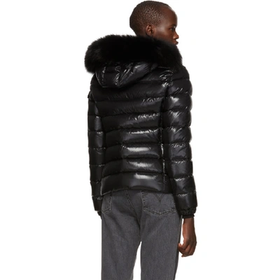 Shop Moncler Black Down And Fur Bady Jacket In 999 Black