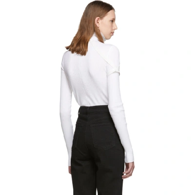 Shop Helmut Lang White Ribbed Turtleneck In Opticwhite