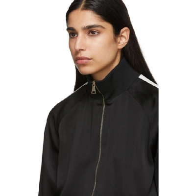 Shop Moncler Black Satin Zip-up Jacket In 999 Black