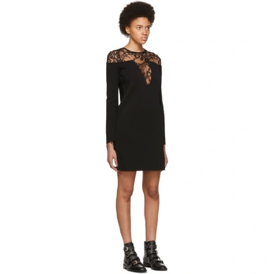 Shop Givenchy Black Lace-trimmed Dress In 001 Black