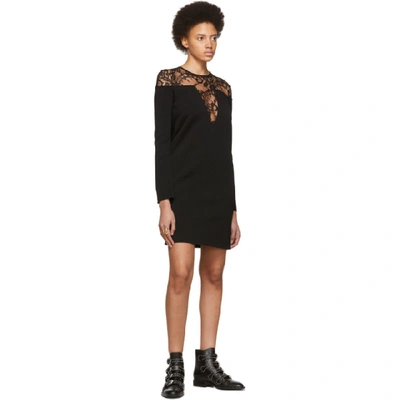 Shop Givenchy Black Lace-trimmed Dress In 001 Black