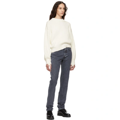 Shop Helmut Lang Off-white Wool And Cotton Sweater In Ecru