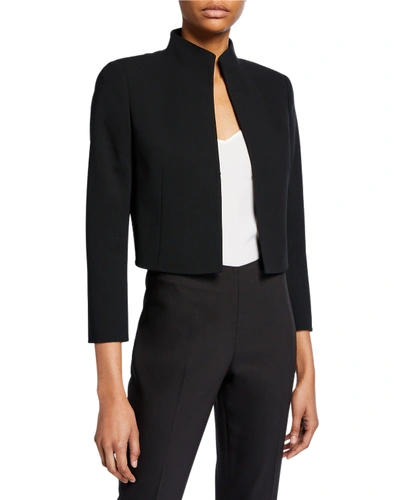 Shop Akris Pandora Short Wool Jacket In Black