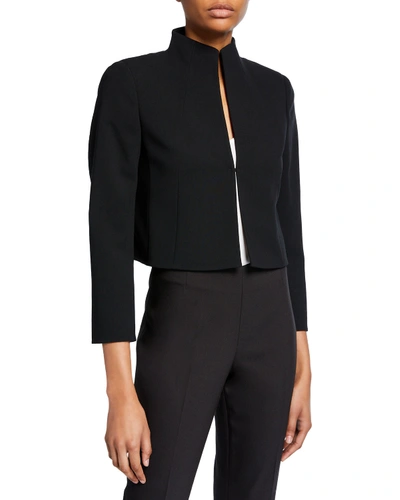 Shop Akris Pandora Short Wool Jacket In Black