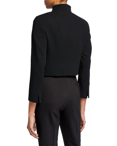 Shop Akris Pandora Short Wool Jacket In Black