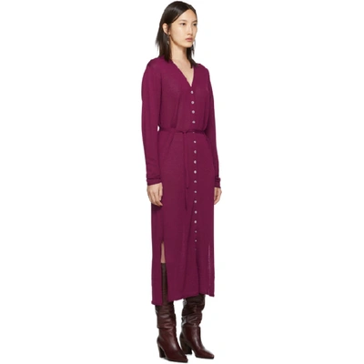 Shop Lemaire Pink Cardigan Dress In 326 Magenta