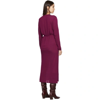 Shop Lemaire Pink Cardigan Dress In 326 Magenta