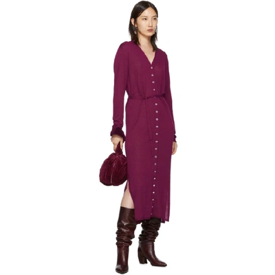 Shop Lemaire Pink Cardigan Dress In 326 Magenta