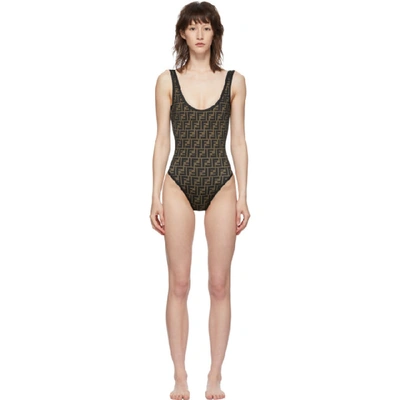 Shop Fendi Reversible Black 'forever ' One-piece Swimsuit In F13iy Black