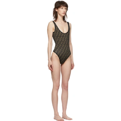 Shop Fendi Reversible Black 'forever ' One-piece Swimsuit In F13iy Black