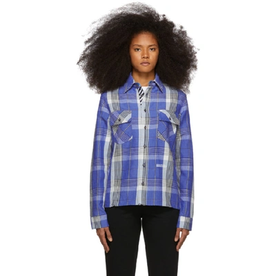 Shop Off-white Blue Check Shirt