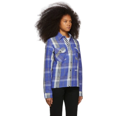 Shop Off-white Blue Check Shirt