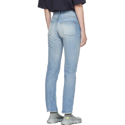 Shop Balenciaga Blue Twisted Leg Jeans