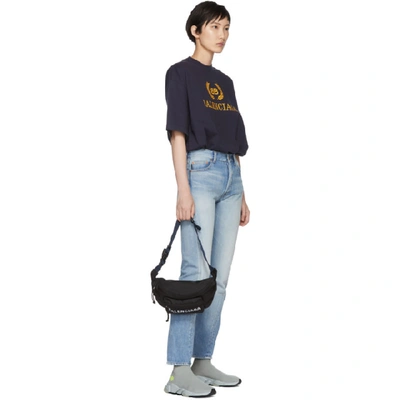 Shop Balenciaga Blue Twisted Leg Jeans