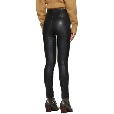 Shop Rag & Bone Rag And Bone Black Leather Simone Trousers In 1 Black