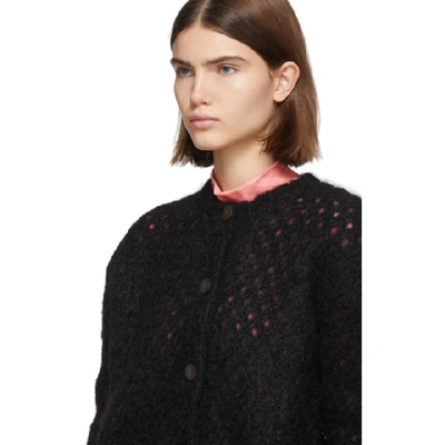 Shop Marc Jacobs Black Mohair Fishnet Cardigan In 1 Black