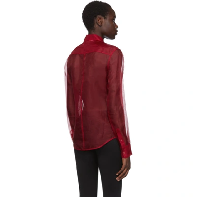 Shop Helmut Lang Red Organza Shirt