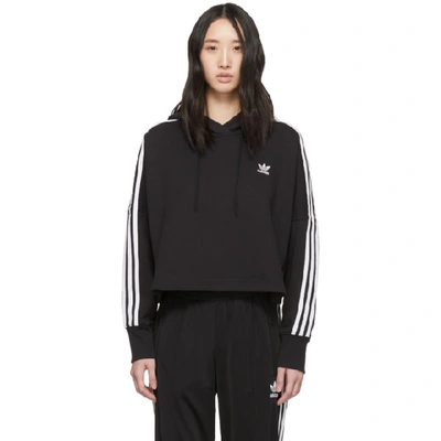 Shop Adidas Originals Black Cropped Hoodie