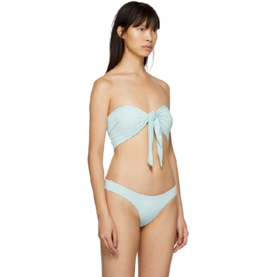 Shop Myraswim Blue Gene Bikini Top In Rain