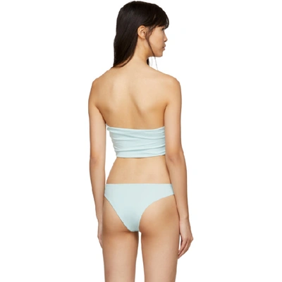 Shop Myraswim Blue Gene Bikini Top In Rain