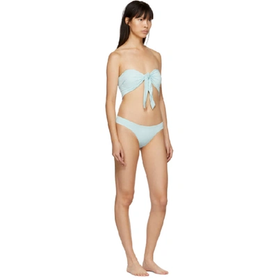 Shop Myraswim Blue Gene Bikini Top In Rain