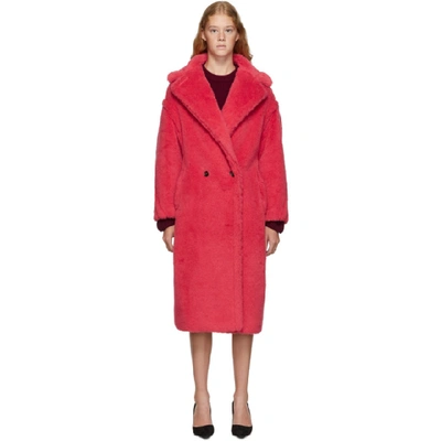 Shop Max Mara Red Teddy Bear Coat In 009 Coral