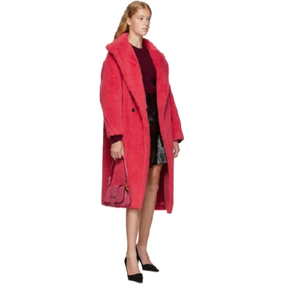 Shop Max Mara Red Teddy Bear Coat In 009 Coral