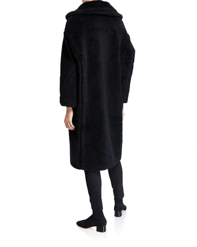 Shop Max Mara Alpaca-silk Teddy Knit Coat, Black