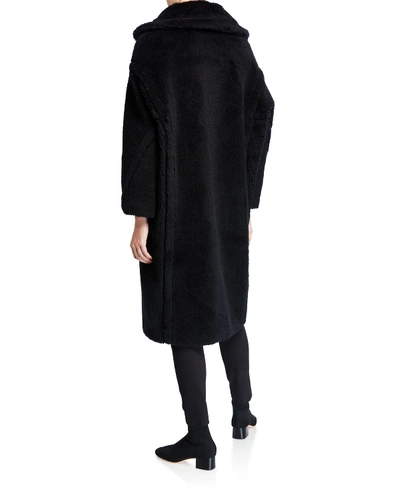 Max Mara Hooded Coat With Belt In Black Wool In Black