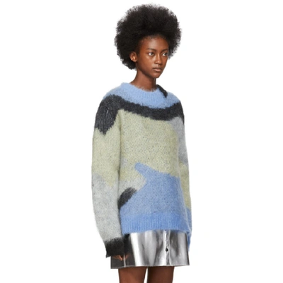 Shop Ambush Blue Mohair Crewneck Sweater