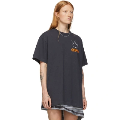 Shop Off-white Black Woman Portrait Oversized T-shirt In Black Multi