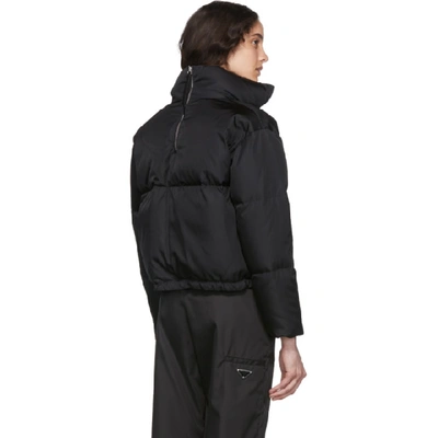 Shop Prada Black Down Cropped Jacket In F0002 Black