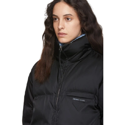 Shop Prada Black Down Cropped Jacket In F0002 Black
