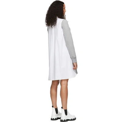 Shop Sacai Grey And White Sponge Sweatshirt Dress In 376 L Gray