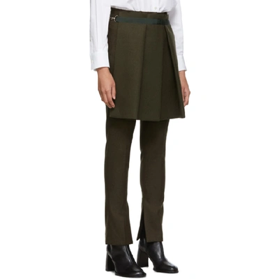 Shop Sacai Khaki Panel Trousers In 501 Khaki