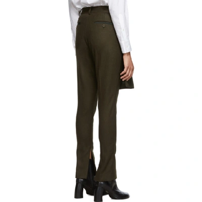 Shop Sacai Khaki Panel Trousers In 501 Khaki