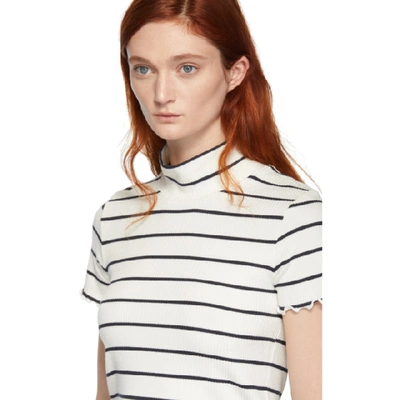 Shop A.p.c. White Clea Short Sleeve Turtleneck In Aab Blanc