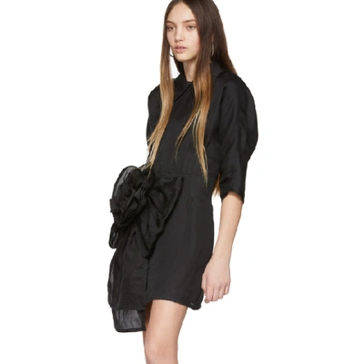Shop Miu Miu Black Pointy Collar Dress